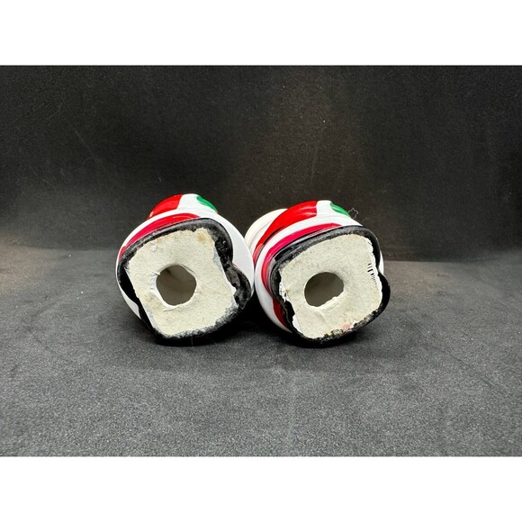 Vintage Handmade Santa Christmas Set Candle Holder Napkin Ceramic Clay Taper - Picture 6 of 14